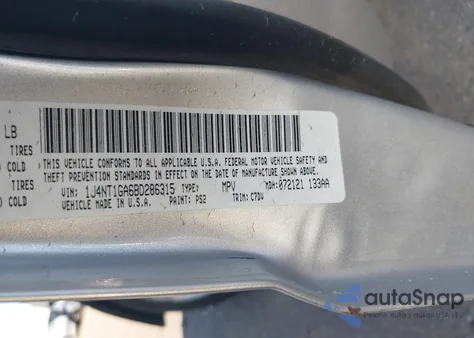 2011 Jeep Patriot Sport from USA, damaged, VIN 1J4NT1GA6BD286315